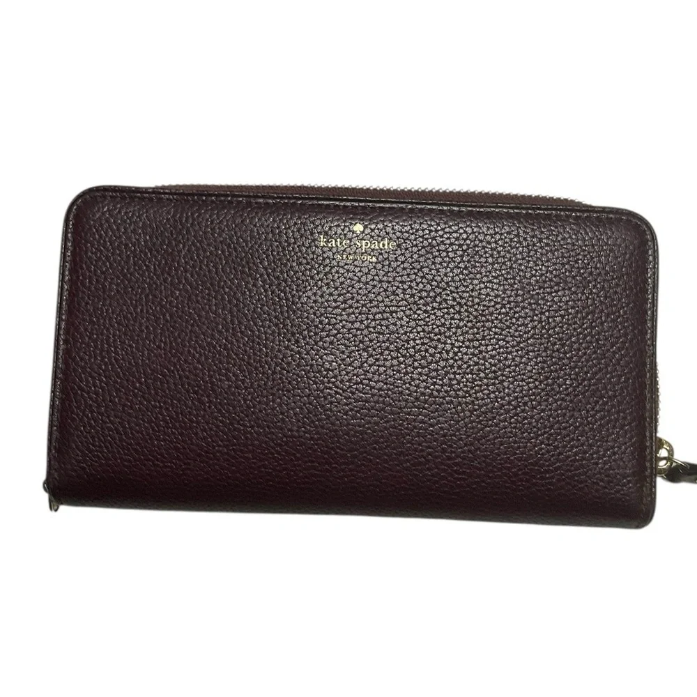 Kate Spade Cherrywood Pebbled Leather Long Continental Wallet